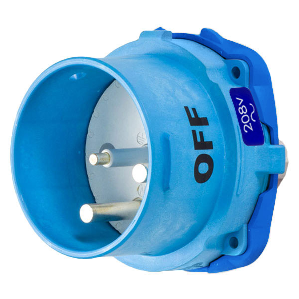 63-98162 - DSN150 INLET POLY BLUE SIZE 5 TYPE 4X IP 69 2P+G 150A 208 VAC 60 Hz NO AUX
